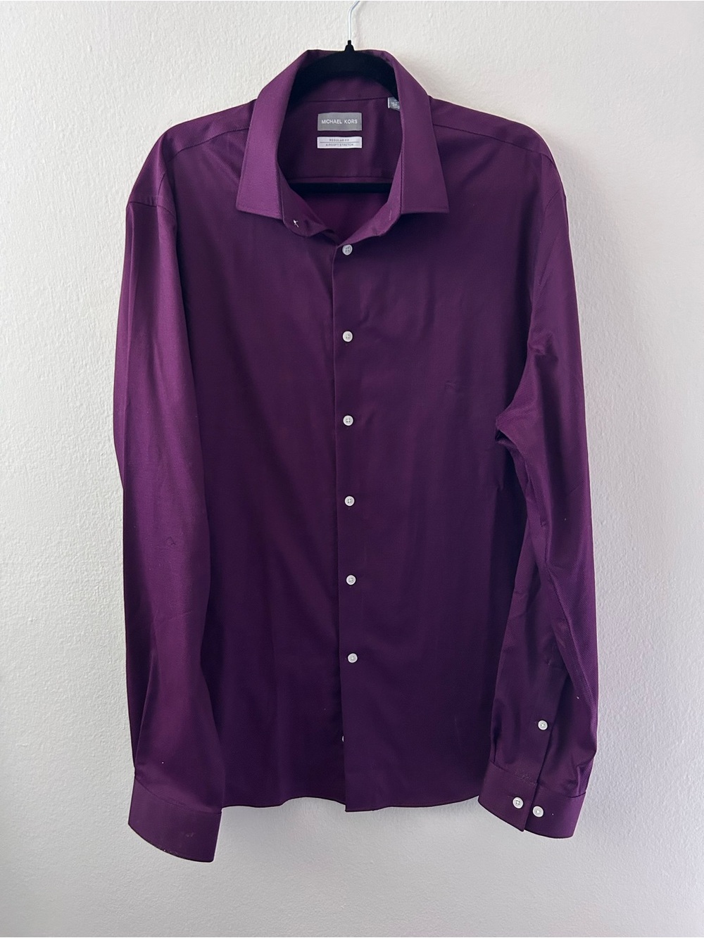 Michael Kors Men's Maroon / Purple Button Down Dress Shirt 2X Formal Office